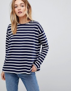 Топ в полоску изнаночной вязки ASOS-Мульти