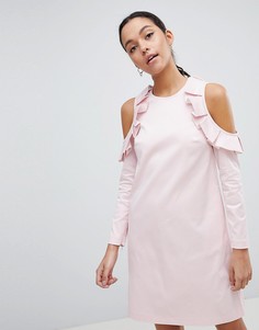 Платье в полоску с оборками Ted Baker-Белый