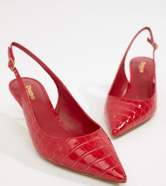 Туфли для широкой стопы на каблуке-рюмочке с ремешком через пятку Dune Casanna-Красный