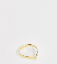 Серебряное позолоченное кольцо ASOS DESIGN-Золотой