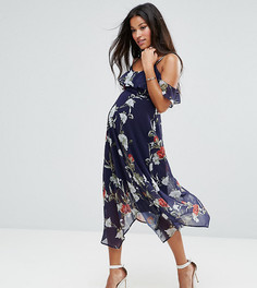 Платье миди с асимметричным краем Hope & Ivy Maternity-Мульти