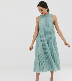 Свободное платье миди с вышивкой ришелье ASOS DESIGN Tall-Зеленый