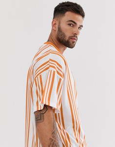 Oversize-футболка в полоску ASOS DESIGN-Белый