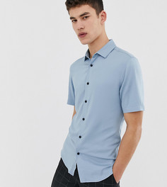 Обтягивающая вискозная рубашка ASOS DESIGN Tall-Синий