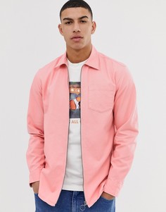 Розовая рубашка навыпуск с молнией Jack & Jones Originals-Розовый