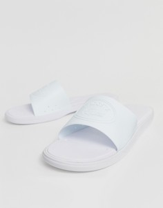 Белые шлепанцы с логотипом Lacoste L.30-Белый