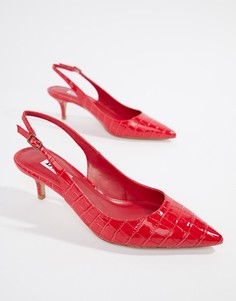 Туфли на каблуке-рюмочке с ремешком через пятку Dune Casanna-Красный