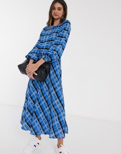 Синее платье миди в клетку Inwear Leigthon-Мульти
