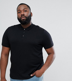 Черная трикотажная футболка-поло ASOS DESIGN Plus-Черный