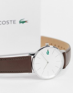 Часы с темно-коричневым кожаным ремешком Lacoste Moon-Коричневый