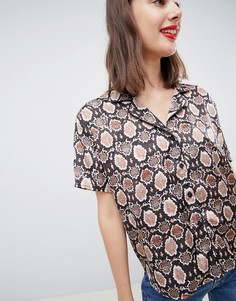 Рубашка для боулинга со змеиным принтом ASOS DESIGN-Мульти