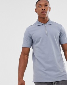 Премиум-поло с короткой молнией Jack & Jones-Синий