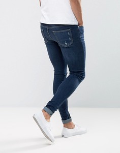Облегающие джинсы цвета темного индиго Brooklyn Supply Co-Темно-синий