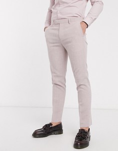 Светло-розовые брюки скинни River Island-Розовый