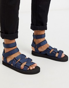 Сандалии с ремешками ASOS DESIGN-Темно-синий