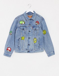 Светлая джинсовая куртка с нашивками Levis x Super Mario-Синий Levis®