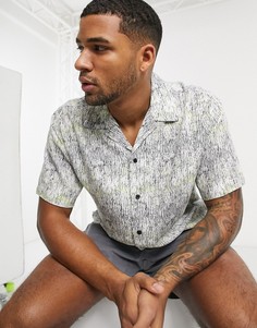 Белая рубашка с короткими рукавами и принтом Jack & Jones Core-Белый