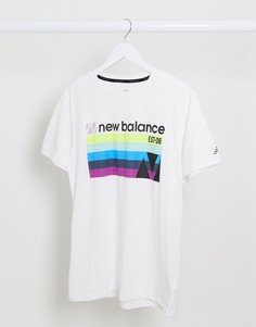 Белая футболка с логотипом в стиле ретро New Balance Running-Белый