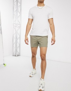 Узкие шорты чиносы цвета хаки ASOS DESIGN-Зеленый
