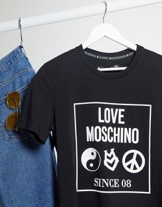 Футболка с принтом Love Moschino-Черный