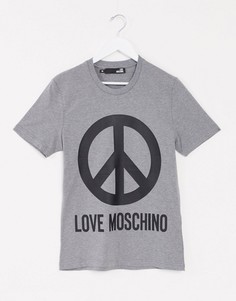 Футболка с принтом логотипа Love Moschino-Серый