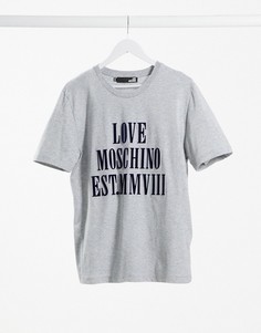 Футболка с принтом Love Moschino-Серый
