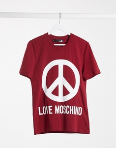Футболка с принтом логотипа Love Moschino-Красный