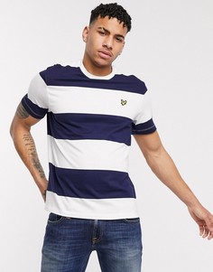 Темно-синяя футболка в широкую полоску Lyle & Scott-Темно-синий