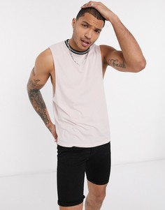 Светло-розовая свободная футболка без рукавов из органического хлопка ASOS DESIGN-Розовый