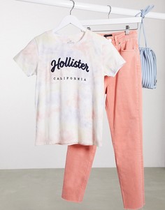 Футболка с логотипом и принтом тай-дай Hollister-Мульти