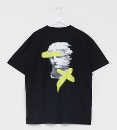 Черная свободная футболка с принтом ASOS DESIGN Plus-Черный