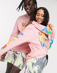 Свободный лонгслив в стиле унисекс с принтом ASOS DESIGN x glaad&-Розовый