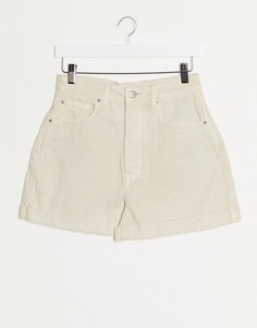 Светло-бежевые шорты в винтажном стиле Stradivarius-Белый