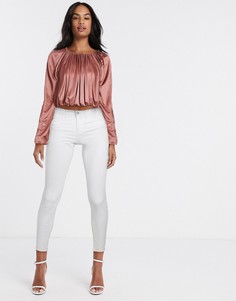 Топ с oversized-рукавами ASOS DESIGN-Коричневый