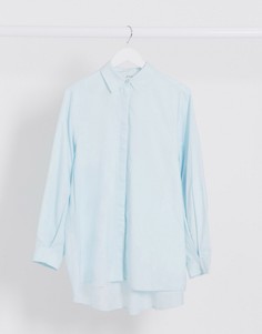 Голубая oversized-блузка из органического хлопка Monki-Синий