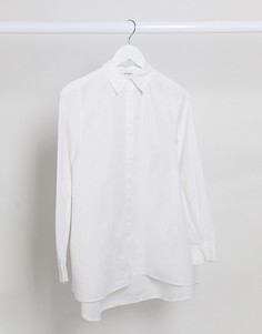 Белая поплиновая oversized-блузка из органического хлопка Monki-Белый