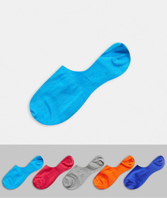 5 пар светлых невидимых носков ASOS DESIGN-Мульти