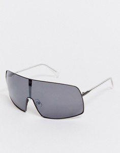 Солнцезащитные очки с черными стеклами Weekday-Черный