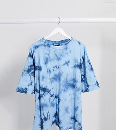 Oversize-футболка с принтом тай-дай ASOS DESIGN Curve-Синий
