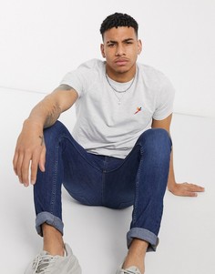 Серая меланжевая футболка с вышивкой попугаев Burton Menswear-Серый