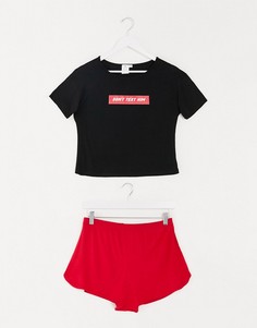 Пижамный комплект с футболкой и шортами Adolescent Clothing-Мульти