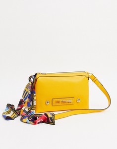 Желтая сумка через плечо с шарфом Love Moschino-Желтый