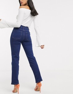 Синие узкие джинсы с завышенной талией ASOS DESIGN-Синий