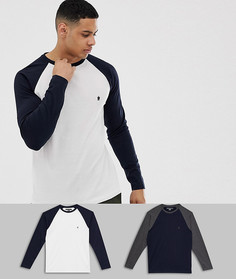 Набор из 2 лонгсливов с рукавами реглан French Connection-Белый