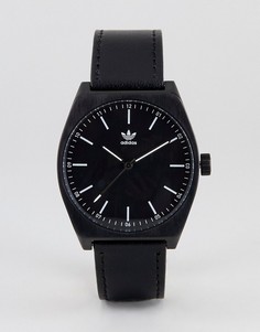 Часы с черным кожаным ремешком Adidas Z05 Process-Черный