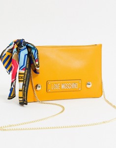 Желтая сумка через плечо с платком Love Moschino-Желтый