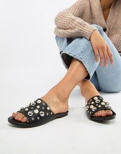 Туфли-слипоны с заклепками Glamorous-Черный