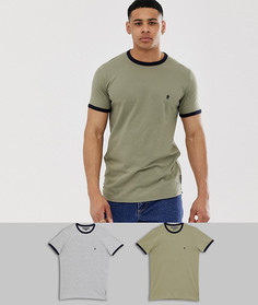 Набор из 2 футболок с контрастной отделкой French Connection-Серый