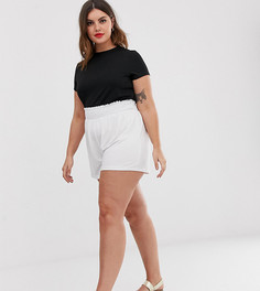 Шорты с присборенной талией ASOS DESIGN Curve-Белый