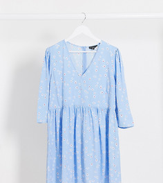 Свободное платье мини с цветочным принтом Wedensdays Girl Curve-Синий